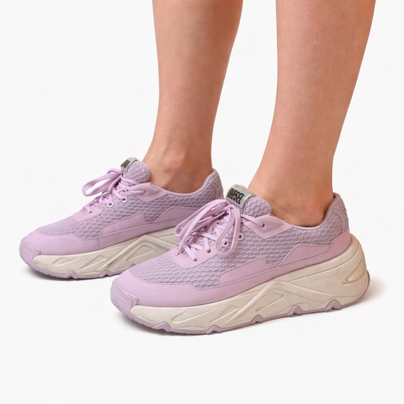 Diesel Shoes - Diesel Pink Chunky Sneakers | Mesh & Leather | Platform Sole Size 8